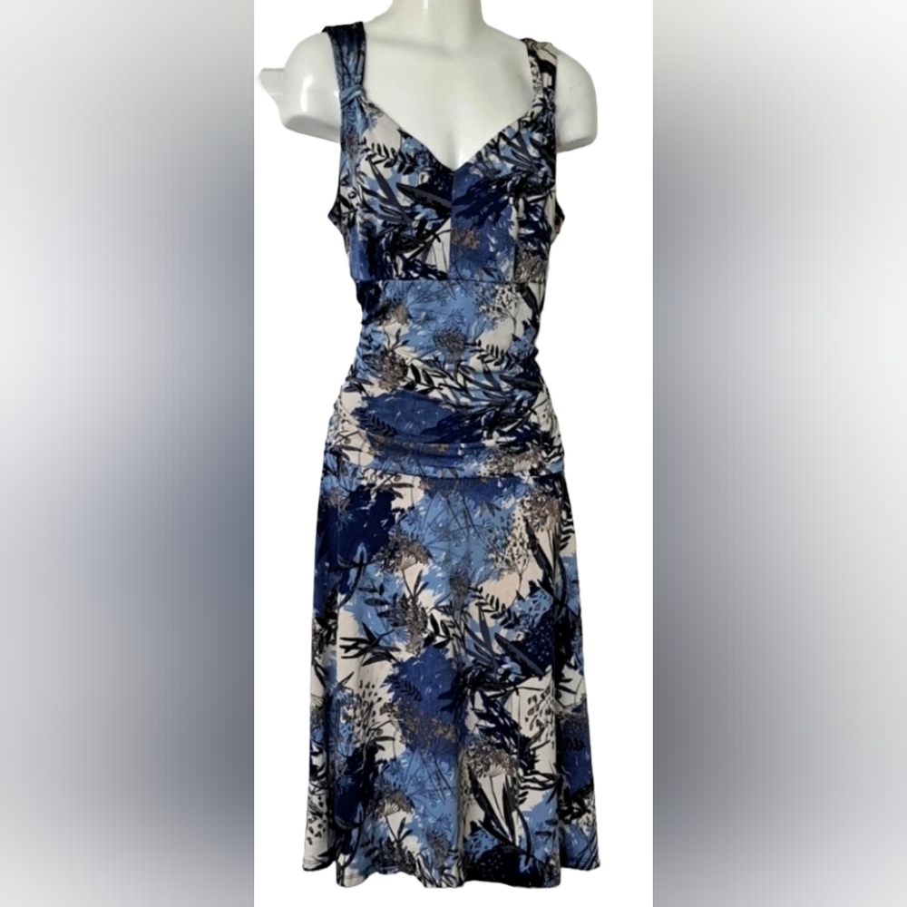 Reitmans Blue Botanical Print Dress Large